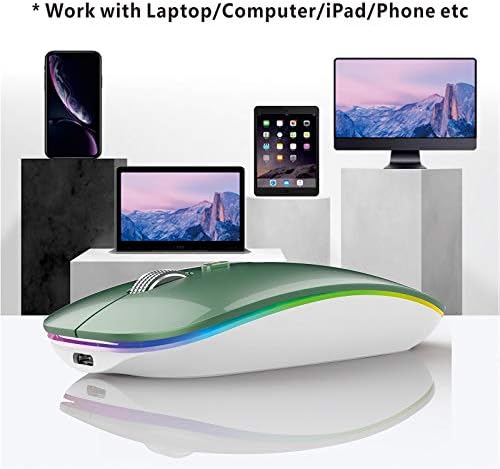 TENMOS Sleek LED Bluetooth Mouse – Ultra-Quiet Rechargeable Wireless Mouse with Type C Adapter for Laptops, Mac Books & i Pads – Bluetooth 5.1 & 2.4 GHz Universal Compatibility in Vibrant Blue – Perfect for Home, Office, and On-the-Go Productivity