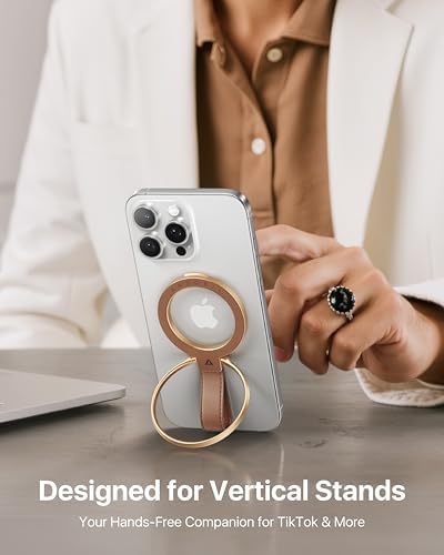 Elevate Your i Phone Experience with the andobil 2025 Premium Leather Magnetic Phone Grip – Unmatched Stability & Adjustable Kickstand for Seamless Mag Safe Integration, Compatible with i Phone 16 Pro Max/15/14/13 in Elegant Brown – Luxurious Design Meets Exceptional Functionality