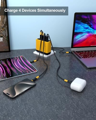 Experience Unmatched Power with the 100 W USB-C Ga N Multiport Charger – Ultimate Versatility for Mac Book Pro, i Pad Pro, Dell XPS, and More – Real-Time Charging Status Display & Advanced Safety Features for All USB-C/USB-A Devices – Efficient 4-Port Design for Simultaneous Charging of Laptops & Smartphones – Ideal Solution for Tech Enthusiasts with Multiple Devices – Harness Swift Power Delivery & Cutting-Edge Power IQ 3.0 Technology for Enhanced Safety and Performance – Stay Organized with a Compact, Tidy Desktop Setup – Compatible with a Broad Range of Devices Including i Phone 15 Pro, Galaxy S23 Ultra, and More – Comprehensive Package with 6.6 ft USB-C to USB-C Cable Featuring LED Display – Elevate Your Charging Experience Today!