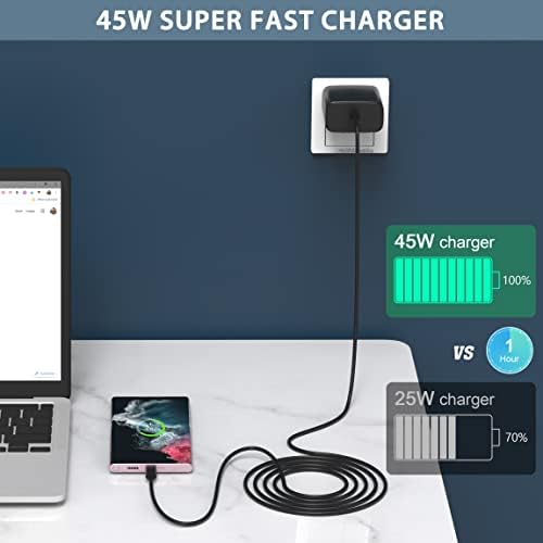 45 W Ultra-Fast USB C Charger Set for Samsung Galaxy Devices – 3-Pack with 6 ft Cables – Optimal Charging Solution for Galaxy S25/S24/S23/S22/Note 10 – Enhanced Safety Features for Home & Travel Use – Maximize Your Device’s Efficiency and Convenience