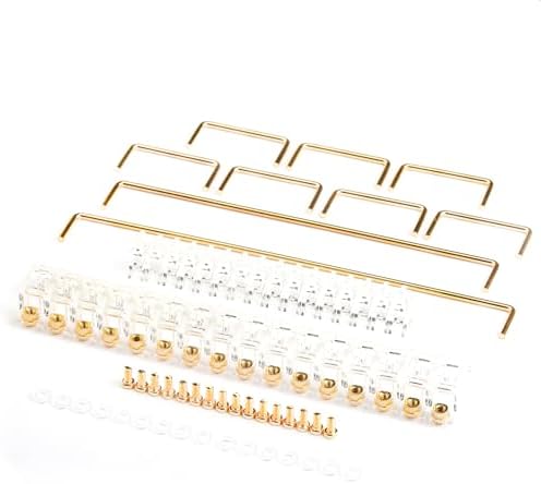 Ultimate Gold Plated PCB Stabilizers for Mechanical Keyboards – Translucent Smokey Design with Noise Reduction Films, Perfect Fit for 2 u, 6.25 u, and 7 u Spacebars – Elevate Your Typing Experience and Enhance Durability