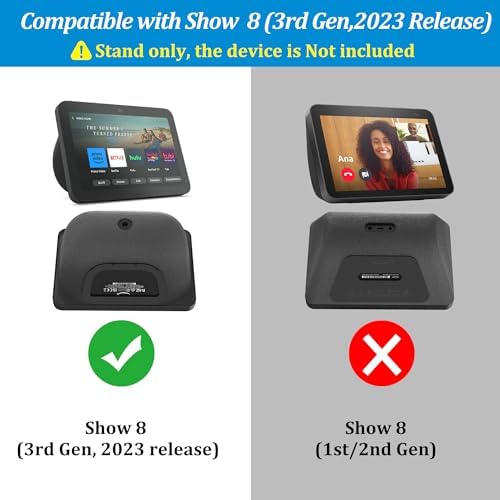 Transform Your Viewing Experience with the Plus Acc Stand for Show 8 (3 rd Gen) – Adjustable Tilt Charging Dock Featuring Dual USB-C & USB-A Ports, Magnetic Device Holder, and Non-Slip Base in Sleek Black – Perfect for Multi-Device Charging and Stability at Home or Office.