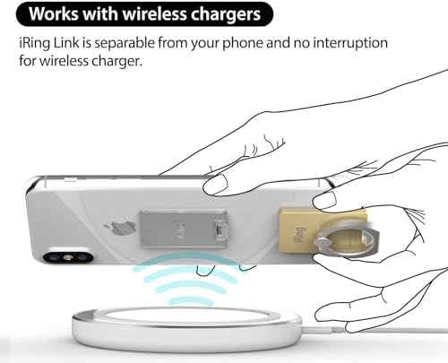 Wireless Charging-Ready i Ring Link Phone Holder – Pearl White Finger Grip & Stand for Ultimate Smartphone Security and Versatility – Compatible with i Phone, Galaxy & All Smartphones – Enhanced 360° Rotation & 180° Flip Design for Effortless Photo Angles – Durable Zinc Alloy & Polycarbonate Construction for Long-Lasting Use – Ultra-Strong Adhesive for Secure Attachment – Detachable Plate for Seamless Wireless Charging – Perfect for Video Calls, Streaming, and Everyday Use – Ideal for All Smartphone Models Including i Phone 14, Galaxy S21, and More – Elevate Your Device Experience with i Ring Link’s Innovative Grip Technology