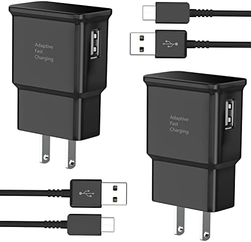Ultra-Fast Type C Charger for Samsung Devices – 6.6 ft USB-C Charging Cable & Wall Adapter 2-Pack for Galaxy S24/S23/S22/S21/S20/S10/S9/Note Series – Optimal Performance & Durability for Quick Power Boosts