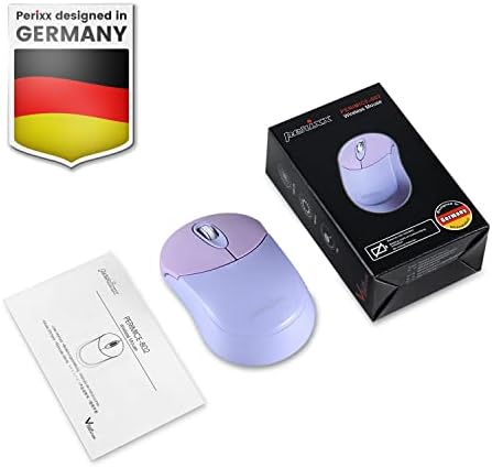 Elevate Your Productivity with the Perixx PERIMICE-802 PP Wireless Bluetooth Mouse – Sleek Purple Design for Windows, i OS & Android Devices – Ergonomic Comfort and High Precision Tracking for On-the-Go Professionals