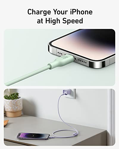 Anker 6 FT USB C to Lightning Cable – MFi Certified, Eco-Friendly Bio-Based Charging Cord for i Phone 14 and More – Stylish Purple Design for Enhanced Durability and Fast Data Transfer – Perfect for Home and Office Use