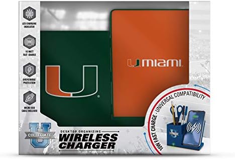 NCAA Unisex Fast Wireless Charging Stand & Desk Organizer – Stylish Multi-Device Charger for Sports Enthusiasts, Efficient Workspace Solution with Built-in Accessory Compartments