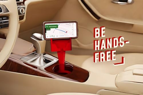 Universal Cup Holder Phone Mount for Cars & Trucks – Hands-Free Convenience, Fits All Phone Sizes & Cases, Made in USA, 2-Pack Black – Ideal for Navigation and Charging Access