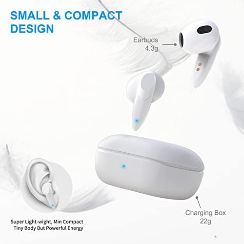 Ultra-Lightweight Bluetooth Earbuds for i Phone 16, 15 Pro Max, 14, 13, 12, 11, XR & Samsung Galaxy S25, S24, S23 Ultra – Advanced Noise-Canceling Wireless Earphones with Built-in Microphone, Ergonomic Comfort, and Quick USB-C Charging for Seamless Connectivity and Premium Sound Quality