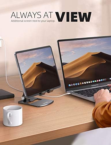 Lamicall Premium Adjustable Tablet Stand – Versatile Foldable Holder for 4.7″ to 13″ Devices – Ideal for i Pad Pro, Galaxy Tabs, and Kindle – Ergonomic Design for Optimal Comfort and Stability – Sleek Silver Finish Perfect for Work, Entertainment, and Travel – Compact, Durable, and Lightweight for Effortless Portability – Enhance Your Viewing Experience with Adjustable Angles and Hands-Free Operation – The Ultimate Tablet Accessory for Productivity and Relaxation