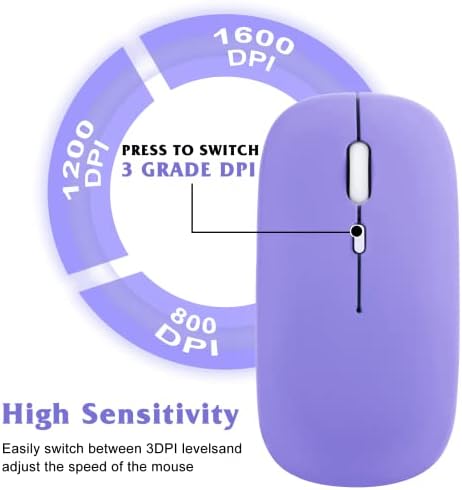 Urban X Wireless Bluetooth Rechargeable Mouse – Ergonomic Onyx Black Design for Dell Inspiron 15 3000/3505, PC, Mac, i Pad Pro, and Android Devices – Silent Click for Effortless Productivity and Comfort