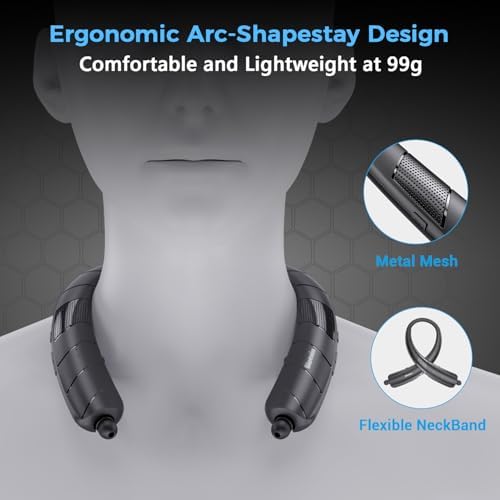 Revolutionize Your Sound with the 2-in-1 Neckband Bluetooth Headphones & Portable Speaker – Ultra-Lightweight 99 g Design, Retractable Earbuds for Simple Storage, Built-in Mic for Effortless Hands-Free Calling – Ideal for Home, Office, and Outdoor Adventures – Superior Sound Quality & Universal Device Compatibility