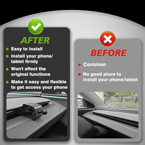 Tesla Model Y & Model 3 Mag Safe-Compatible Dashboard Phone Holder – 360° Adjustable Cradle for All Smartphones & Tablets – Secure 1/4 Screw Mount for Ultimate Safety and Accessibility – Essential EV Accessory for Hands-Free Navigation and Optimal Driving Experience
