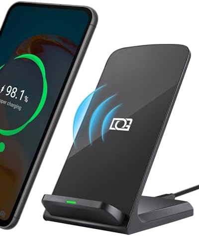 Elevate Your Charging Experience with the 15 W Fast Qi Wireless Charger Stand – Universal Compatibility for i Phone 16 Pro Max, Samsung Galaxy S26 Ultra, and More in Classic Black – Sleek Design with Ergonomic Viewing and Non-Slip Surface for Enhanced Stability and Efficiency