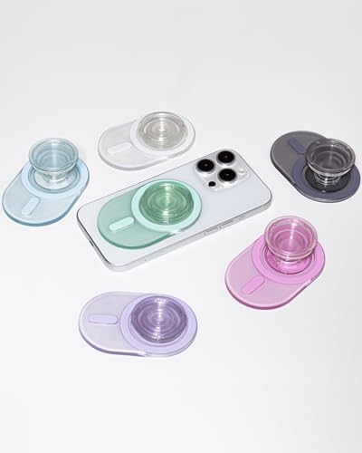 Sleek Translucent Green Oval Magnetic Phone Grip – Ultra-Lightweight & Mag Safe Compatible Accessory for Enhanced Smartphone Functionality and Modern Aesthetic