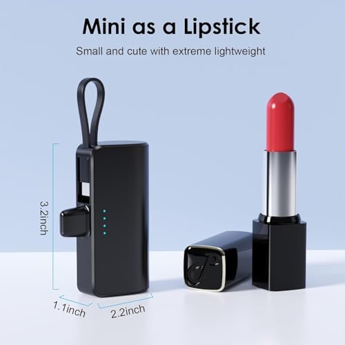 Ultra-Compact 2 Pack Mini Portable Charger 5200 m Ah with PD Fast Charging & LCD Display – Stylish Battery Backup Power Bank for i Phone 14/13/12/XR/7/6 – Your Essential On-the-Go Charging Solution