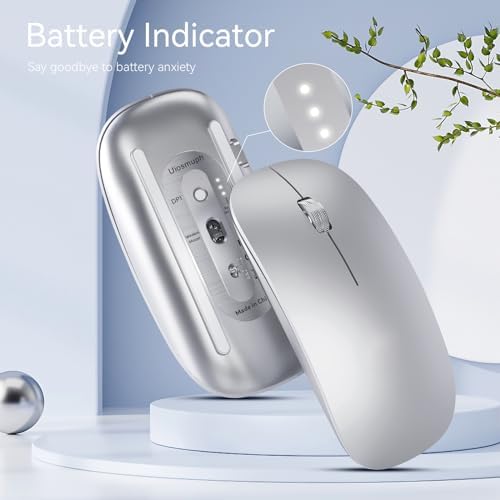 Elevate Your Computing with the Uiosmuph G11 Wireless Mouse – Stylish Purple Slim Design, USB C Rechargeable & Silent Click Technology for Effortless Precision and Comfort on Laptop, Mac, and PC