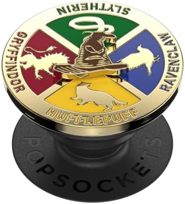 Enamel Spinner Sorting Hat Pop Socket: Stylish Phone Grip with Kickstand for Enhanced One-Handed Use and Maximum Compatibility, Ideal for i Phone, Samsung, and More – Quick Swap Top Design for Personalized Style and Effortless Wireless Charging