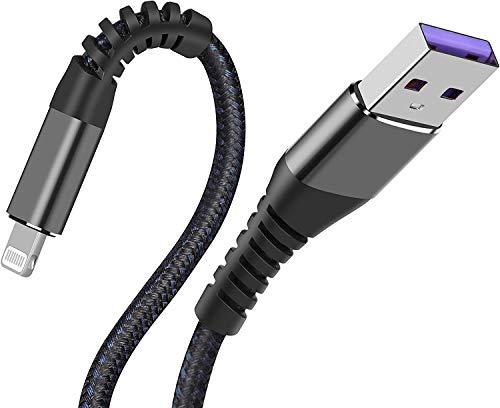MFi Certified 16 ft Lightning Cable – 2 Pack Extra Long i Phone Charger for Ultimate Charging Flexibility, Fast Data Transfer, Durable Braided Design, Compatible with i Phone 12/11/11 Pro/11 Max/X/XS/XR/XS Max/8/7/6/5 S/SE and i Pad Mini/Air – Enhanced Performance in Blue