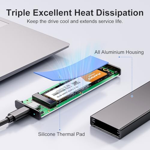 Transform Your M.2 SSD into a High-Speed External Drive with the MAIWO USB 3.2 Gen1 Type-C Aluminum Enclosure – Ultimate Compatibility for B Key & B+M Key SSDs, Effortless Plug-and-Play Setup, and Superior Heat Dissipation for Optimal Performance