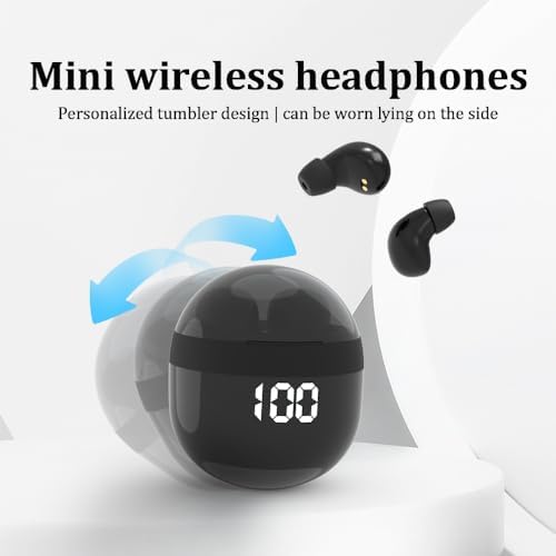 Ultra Compact Wireless Earbuds SK18 – Discreet Bluetooth Headset for Sleep and Daily Activities, IPX5 Waterproof, Lightweight Design with Exceptional Stereo Sound and Integrated Microphone, Ideal for All Ear Types and Ultimate Comfort