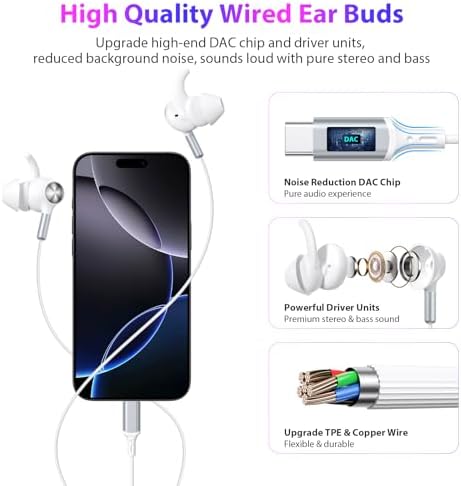 APETOO Sports USB-C Wired Earbuds: Enhanced Sweatproof In-Ear Headphones with Deep Bass & Secure Anti-Fall Wingtips for Active Lifestyles, Perfect for i Phone 16 and Android Users – Comfortable Design for Women & Small Ears, Ideal for Workouts and Daily Commutes with Hands-Free Calling Capability