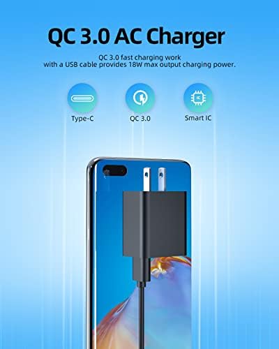 Ultra-Fast 18 W USB-C Charger for Samsung Galaxy A Series – Quick Charge 3.0 Adapter with 5 Ft Cable for A42, A32, A12, A13, A52 5 G – Efficient Power Solution for On-the-Go Charging Needs