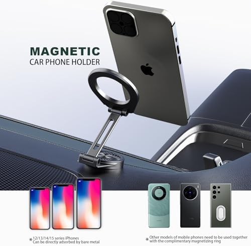 Elevate Your Commuting Experience with the Dual-Function Fits Mag-Safe Car Mount & Fragrance Diffuser – Adjustable Magnetic Holder for All Smartphones – Chic Space Grey Design for Optimal Navigation & Aromatic Bliss – Effortless Dashboard Installation with Secure Grip for Enhanced Convenience on Every Journey
