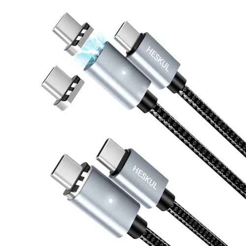 Revolutionary 100 W USB C Magnetic Charging Cable – 5 A, 5 Ft Dual Pack with 3 Magnetic Connectors for Effortless Compatibility with Mac Book Pro 2020, i Pad Pro 2020, Pixel, Switch, and More – Ultimate Fast Charging & Data Sync Solution for Tech Enthusiasts