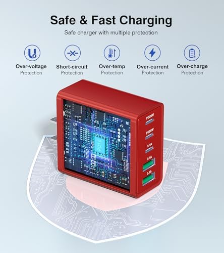 Efficient 50 W Dual USB-C Wall Charger Duo – Rapid Multi-Device Power Adapter for i Phone 16/15/14/13/12, i Pads, and Android Smartphones – Compact Fast Charging Solution for On-the-Go Professionals