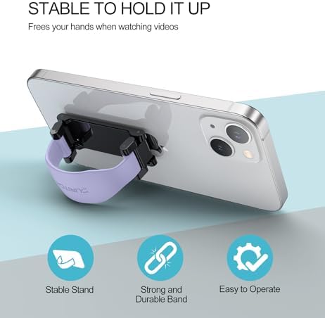 SURITCH 2-in-1 Silicone Phone Grip and Kickstand Holder – Universal Finger Loop Strap for Superior Stability and Comfort, Compatible with i Phone, Samsung, and Most Cases, 3.15″ Black – Premium Drop Protection and Effortless Hands-Free Viewing Solution