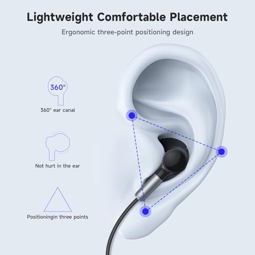 Ultimate Hi-Fi USB C Earbuds for i Phone & Samsung Galaxy – Premium Wired Headphones with Built-in Microphone, On-the-Go Volume Control, and Universal Compatibility for i Pad & Google Pixel – Durable Design for Audiophiles and Professionals Seeking Superior Sound Quality and Comfort