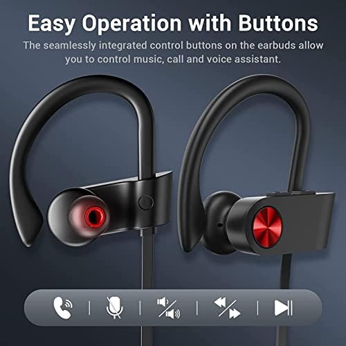 Ultimate Bluetooth 5.3 Waterproof Sports Earbuds – IPX7 Rated, 16-Hour Playtime, Noise Cancelling Mic, and Powerful Hi-Fi Bass for Active Lifestyles – Ideal for Gym and Running Enthusiasts