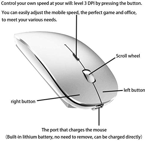 Sleek Bluetooth Wireless Mouse for Mac, Windows & i Pad – Ergonomic Design, High-Precision Navigation, Rechargeable & Dual-Mode Compatibility (Gray & Black) – Elevate Your Productivity with Clutter-Free Connectivity
