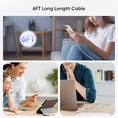 Elevate Your Charging Game: Fast 20 W USB-C Charger & 6 FT Woven Cable Bundle for i Phone 16/15, i Pad Pro & More – Durable & Flexible Dual-Pack for Home and Office Convenience