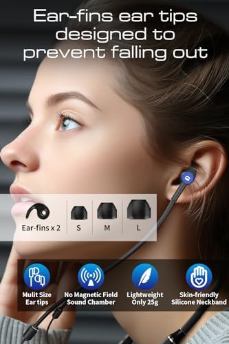 Revolutionary EMF-Free Neckband Bluetooth Headphones with 12-Hour Battery Life – Ideal Wireless Earbuds for Work, Sleep, and Fitness – Integrated Microphone & Controls for Effortless Audio Management – Unmatched Device Compatibility for an Exceptional Listening Experience