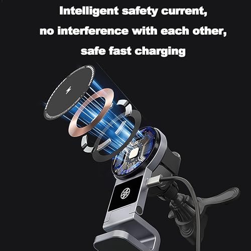 Ultimate 3 in 1 Wireless Car Charger – 15 W Fast Charging Phone Holder & Foldable Magnetic Mount for i Phone, Android, Apple Watch & Air Pods – Unmatched Compatibility & Speed for Seamless On-the-Go Charging