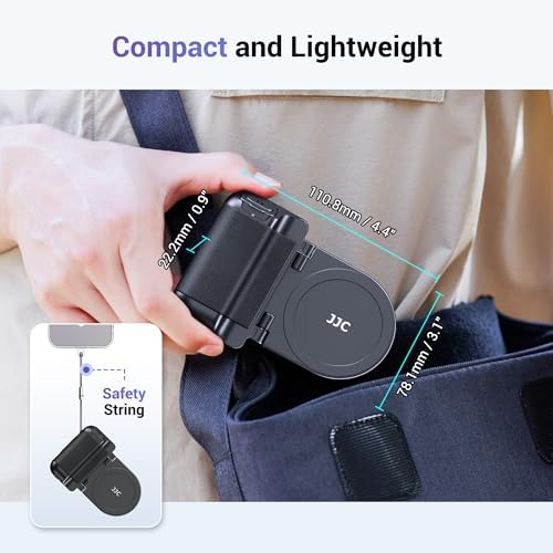 Transform Your Smartphone Photography with the JJC Magnetic Camera Grip Handle – Lightweight Ergonomic Phone Accessory with Wireless Shutter Remote & Tripod Compatibility for i Phone and Android Users, Stylish White Finish for Enhanced Control and Effortless Shooting