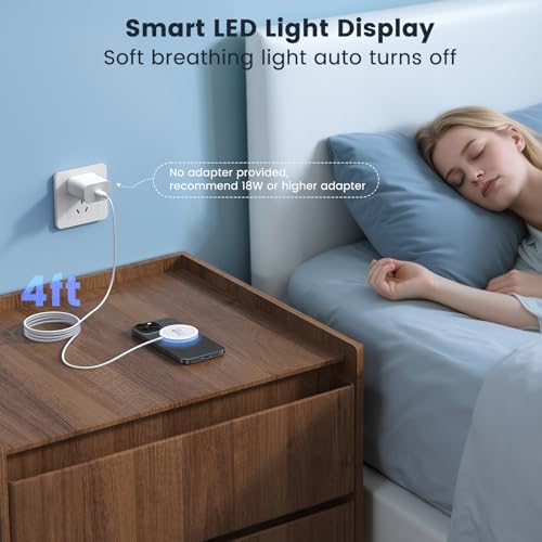 Magnetic Wireless Charger 15 W Dual Pack – High-Speed Mag Safe Charging Pad for i Phone 16/15/14 Series & Air Pods – Enhanced Stability with LED Indicator – Perfect for Nighttime Use and Seamless Device Compatibility