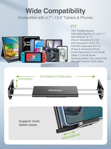 Enhance Your Productivity with the Elitehood 65” Adjustable Aluminum Tripod Stand – 360-Degree Rotating Tablet Holder for Effortless Use with 4.7 to 13” Devices – Ideal for Professionals, Educators, and Content Creators – Lightweight, Durable, and Stable for Any Environment