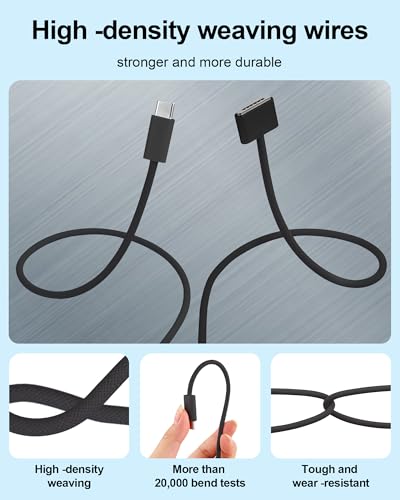 Experience Unmatched Power with the 140 W USB-C to Magnetic 3 Charger Cable for Mac Book Air/Pro – 9.8 ft Durability & Enhanced Compatibility for Seamless Charging Performance – Ideal for M1, M2, M3 Models 14-16 Inches – Fast Charging Solution for On-the-Go Users
