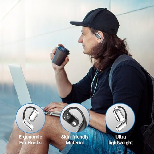 Erazers XP2 Bluetooth Sports Earhooks – Premium Over-Ear Headphones with Smart Touch Charging Case, IPX6 Waterproof Protection, and Superior Noise Cancellation for Crystal-Clear Audio During Workouts – Ideal for Fitness Lovers and Active Individuals Seeking Unmatched Sound Quality and Comfort