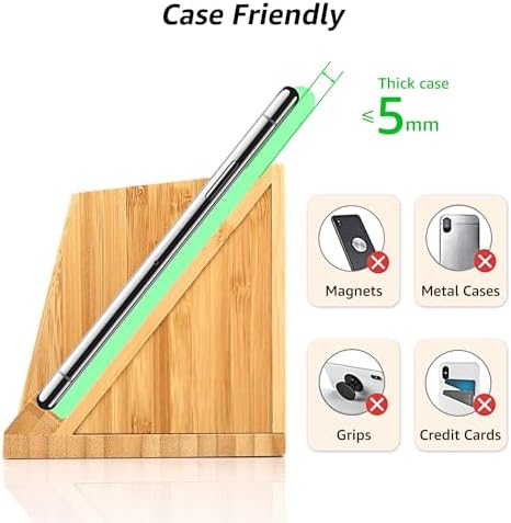 Eco-Friendly Bamboo Desk Organizer with 10 W Wireless Charging Station – Fast Charging and Stylish Pen Holder for i Phone & Samsung Devices, Perfect Home Office Accessory for Enhanced Productivity and Clutter-Free Workspace