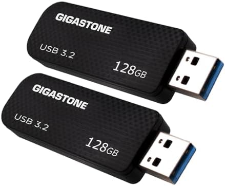 GIGASTONE 128 GB Nano Luxus Dual Drive – Fast & Versatile USB 3.2 Gen 1 2-in-1 Solution with USB-A & Type-C Connectivity, 100 MB/s Transfer Speed, Durable Metal Design for Smartphones, PCs, Macs, TVs & Cars – Ultimate Portability & Compatibility for Your Data Needs