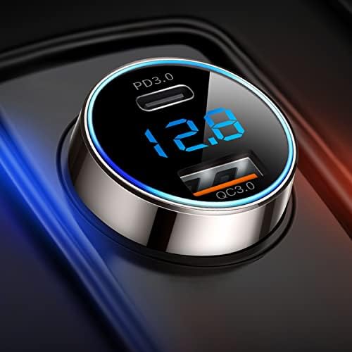 Experience Effortless Fast Charging with the SUPERONE 45 W Dual USB-C Car Charger Adapter – High-Speed 27 W PD & 20 W QC3.0 Ports, Real-Time LED Voltmeter Monitoring, Compatible with i Phone 15/14/13 Series, Google Pixel 7/6/5, Samsung Galaxy S22/21 & More – Premium Copper Design for Ultimate Durability and Efficiency on the Go, Ensuring Safe and Reliable Power for All Your Devices While Driving.