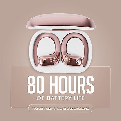 Enhance Your Workout with Back Bay Audio Runner 60 Wireless Bluetooth Earbuds – 80-Hour Battery Life for Uninterrupted Performance, Secure Over-the-Ear Fit, Waterproof Design for Active Lifestyles, and Superior Sound Quality with Built-in Microphone for Effortless Hands-Free Calling