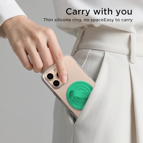 Revolutionary Magnetic Phone Ring Grip Holder – Ergonomic Silicone Finger Loop for i Phone Pro Max/Plus, 12/13/14/15/16 Series – Compatible with Mag Safe – Oat Color Enhances Aesthetics and Comfort – 360-Degree Rotation for Effortless Use – Secure Your Device with Style and Stability – Essential Smartphone Accessory for Unmatched Usability and Convenience