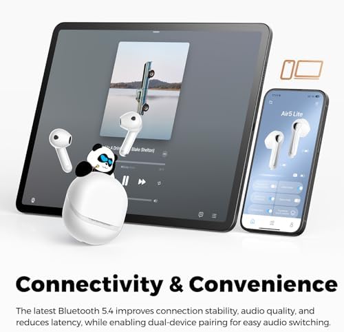 Transform Your Listening Experience with Sound PEATS Air5 Lite Wireless Earbuds – Exceptional Bluetooth 5.4 Performance, 13 mm Drivers for Immersive Hi-Res Audio, and State-of-the-Art Environmental Noise Cancellation for Crystal Clear Calls – Robust 30-Hour Battery Life with Rapid Recharge Capability – Ideal for Audiophiles, Gamers, and Professionals Seeking Superior Comfort and Sound Clarity