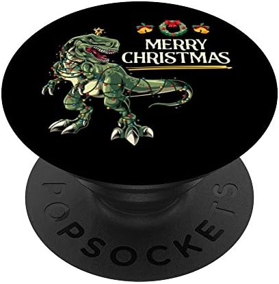 Xmas Boys Kids Gift Merry Christmas Pajama T Rex PopSockets Grip and Stand for Phones and Tablets – Enhanced Compatibility and Speed