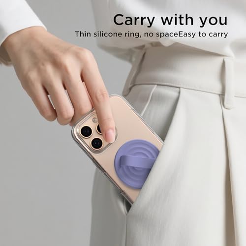 Revolutionary Magnetic Phone Ring Grip Holder – Ergonomic Silicone Finger Loop for i Phone Pro Max/Plus, 12/13/14/15/16 Series – Compatible with Mag Safe – Oat Color Enhances Aesthetics and Comfort – 360-Degree Rotation for Effortless Use – Secure Your Device with Style and Stability – Essential Smartphone Accessory for Unmatched Usability and Convenience